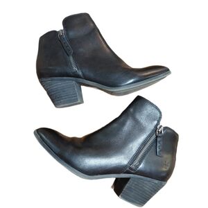 Frye Judith Black Leather Ankle Boot Women's Size 6.5 M Black Heeled Bootie